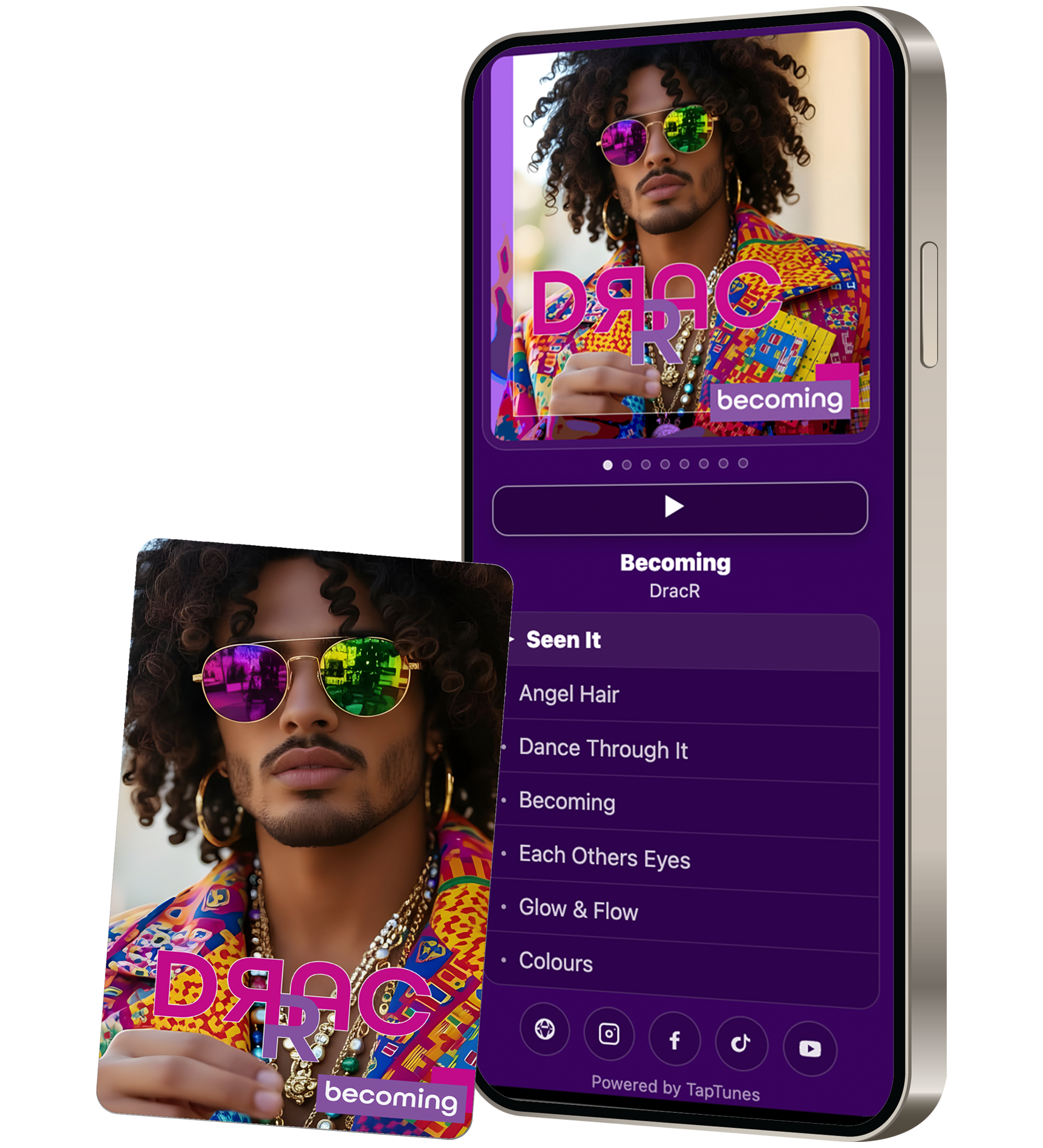 TapTunes POD Music Card with Tap to Play album experience